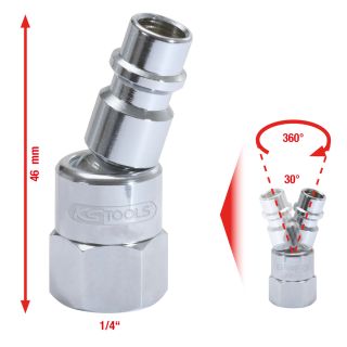 KS TOOLS SCHNELLKUPPLUNG MIT GELENK 1/4" 46 mm 