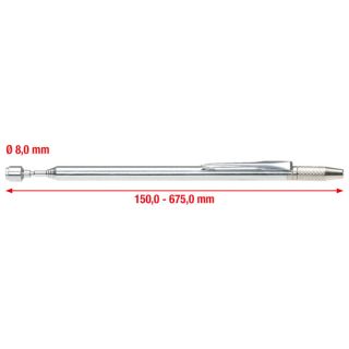  SUPPORTO MAGNETICO TELESCOPICO 2in1 CON UGELLI DI LAVAGGIO E UTENSILE DI MESSA IN FASE 150-675mm KS TOOLS