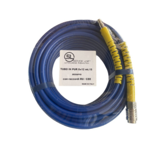 TUBO POLIURETANO CON RINFORZO TESSILE RACCORDATO PRESA + INNESTO 8X12 mt.10  SERVICE LINE